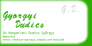 gyorgyi dudics business card